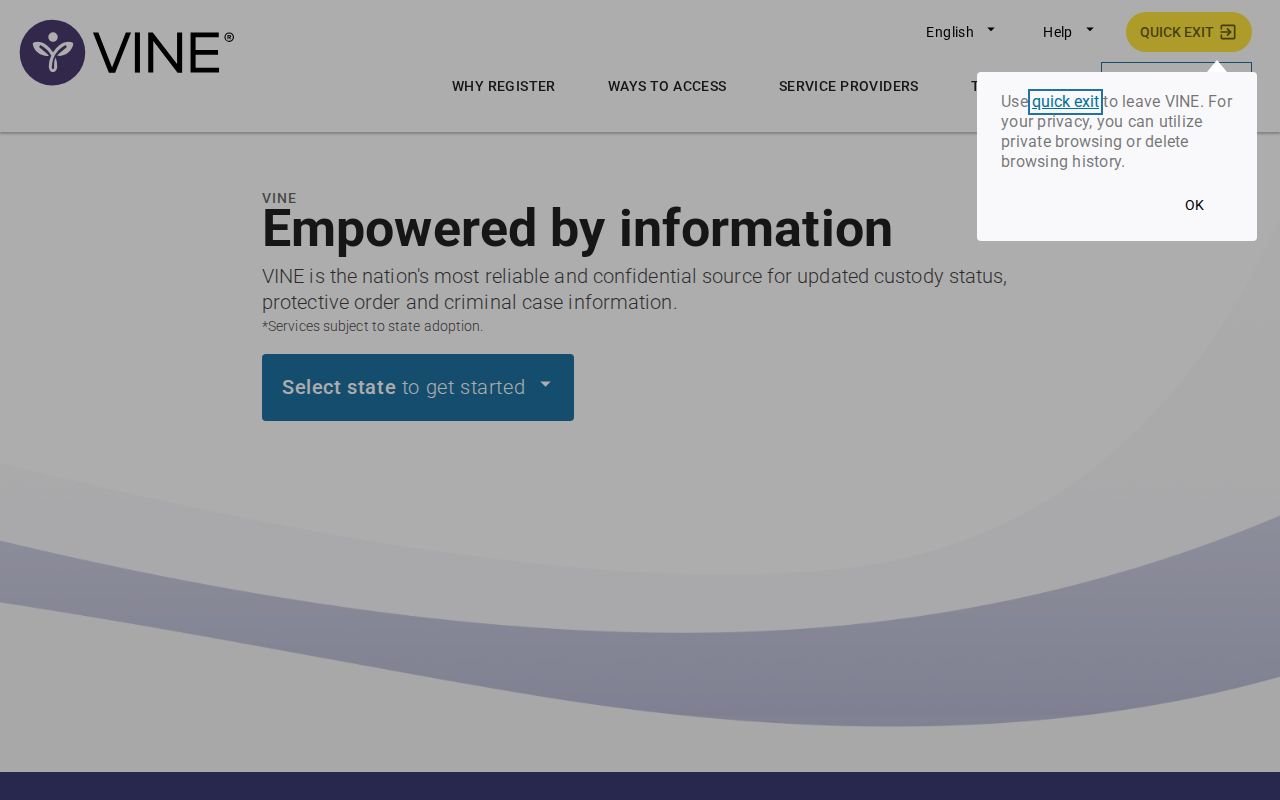 Mifflin County released inmate VINELink notification search